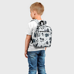 Детский рюкзак Чёрно-белые цветы, цвет: 3D-принт — фото 2