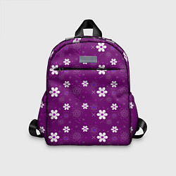 Детский рюкзак Узор цветы на фиолетовом фоне
