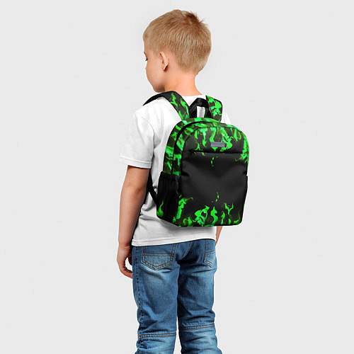 Детский рюкзак GREEN FIRE ОГОНЬ / 3D-принт – фото 5