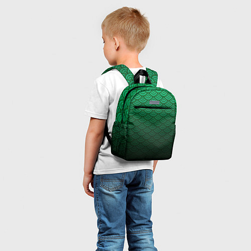 Детский рюкзак Узор зеленая чешуя дракон / 3D-принт – фото 5