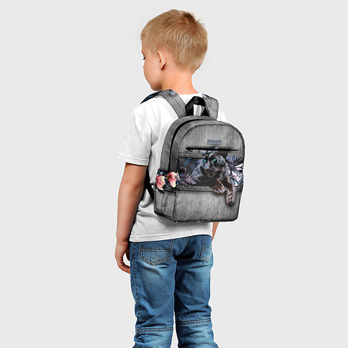 Детский рюкзак Пантера и цветы / 3D-принт – фото 5