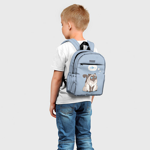 Детский рюкзак Голодный котейка / 3D-принт – фото 5