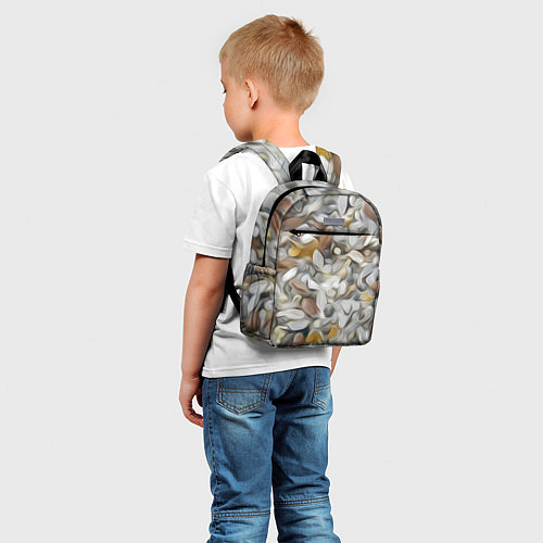 Детский рюкзак Желто-серый каменный узор / 3D-принт – фото 5