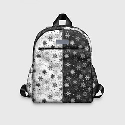 Детский рюкзак Чёрно-Белые Снежинки, цвет: 3D-принт