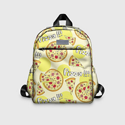 Детский рюкзак Узор - Пицца на желтом, цвет: 3D-принт