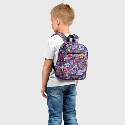 Детский рюкзак Весенний букет из цветов / 3D-принт – фото 5