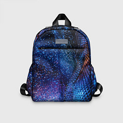 Детский рюкзак Синяя чешуйчатая абстракция blue cosmos, цвет: 3D-принт