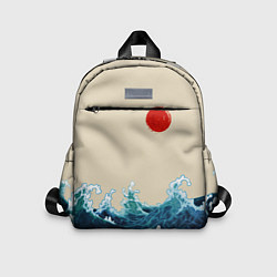 Детский рюкзак Японский Стиль Волны и Солнце, цвет: 3D-принт