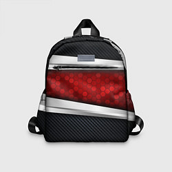 Детский рюкзак 3D Красные соты металлические, цвет: 3D-принт