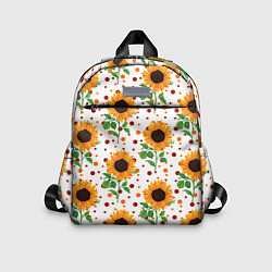 Детский рюкзак Оранжевые летние подсолнухи, цвет: 3D-принт