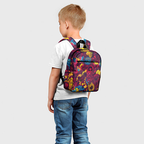 Детский рюкзак Цветы - шестеренки / 3D-принт – фото 5