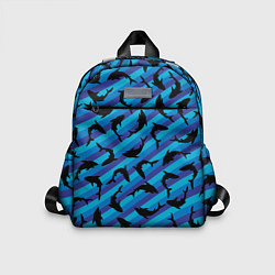 Детский рюкзак Черные акулы паттерн, цвет: 3D-принт
