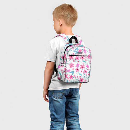 Детский рюкзак Цветочный узор / 3D-принт – фото 5