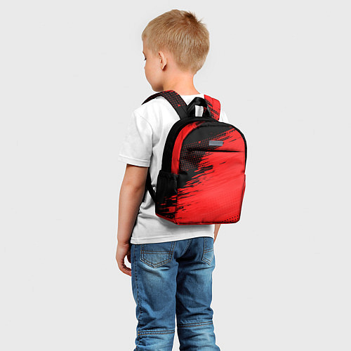 Детский рюкзак ЧЕРНО-КРАСНЫЙ ГРАНЖ GRUNGE Z / 3D-принт – фото 5