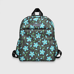 Детский рюкзак Цветочный узор на темном фоне, цвет: 3D-принт