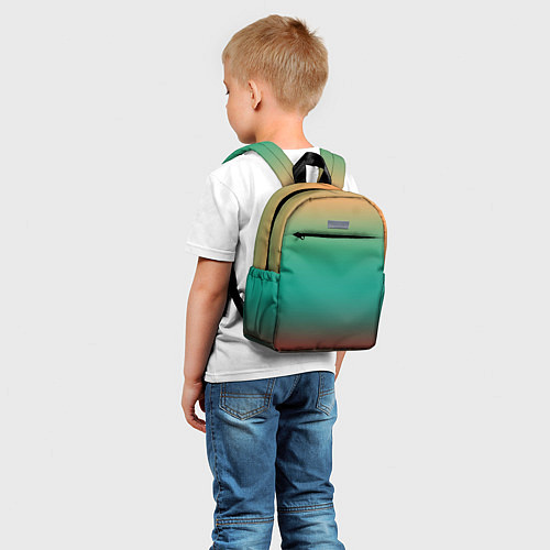 Детский рюкзак Красно-бирюзовый градиент / 3D-принт – фото 5