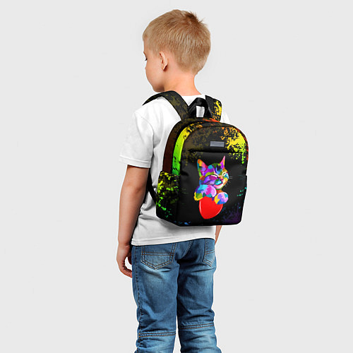 Детский рюкзак РАДУЖНЫЙ КОТИК RAINBOW KITTY / 3D-принт – фото 5