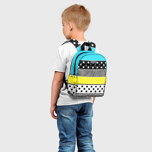 Детский рюкзак Неоновый яркий полосатый узор / 3D-принт – фото 5