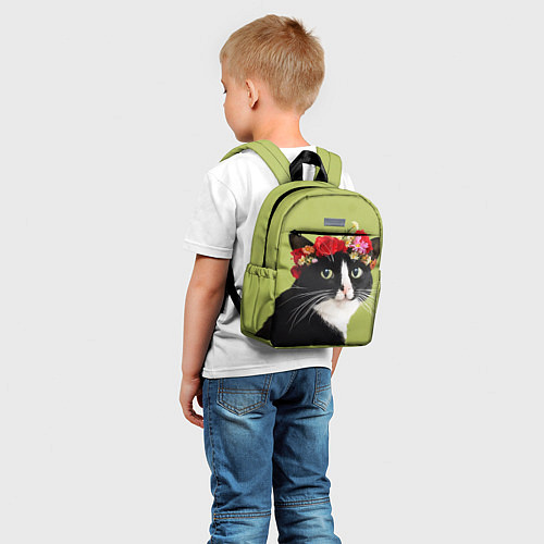 Детский рюкзак Кот и цветы / 3D-принт – фото 5