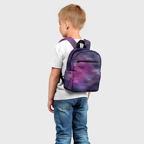Детский рюкзак Фиолетово-бордовый узор / 3D-принт – фото 5