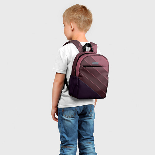 Детский рюкзак Коричнево-фиолетовый узор / 3D-принт – фото 5