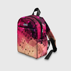 Детский рюкзак Бежево-малиновый абстрактный, цвет: 3D-принт — фото 2