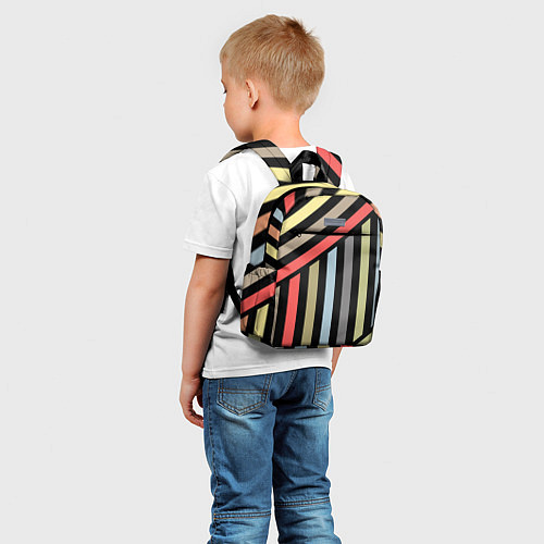 Детский рюкзак Абстрактный полосатый узор / 3D-принт – фото 5