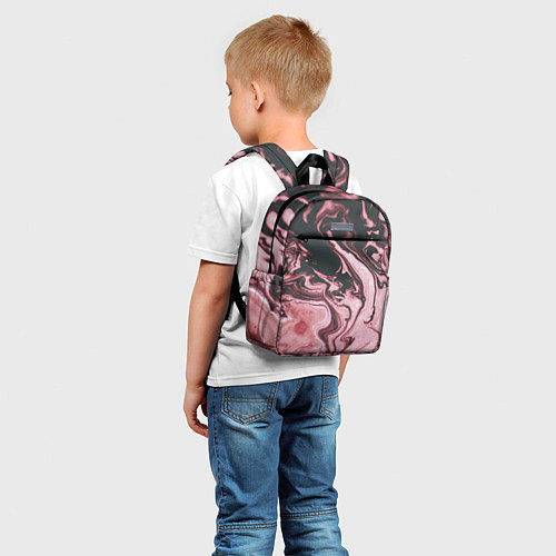 Детский рюкзак Розовые Разводы С черными / 3D-принт – фото 5