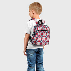 Детский рюкзак Красно-синий плед -клетка, цвет: 3D-принт — фото 2