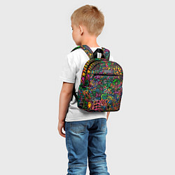 Детский рюкзак Кислотные узоры психоделика, цвет: 3D-принт — фото 2