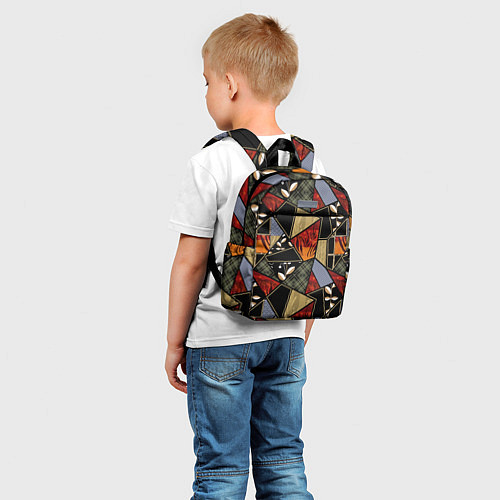 Детский рюкзак Разноцветные заплатки / 3D-принт – фото 5