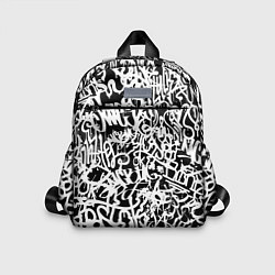 Детский рюкзак Graffiti white on black, цвет: 3D-принт