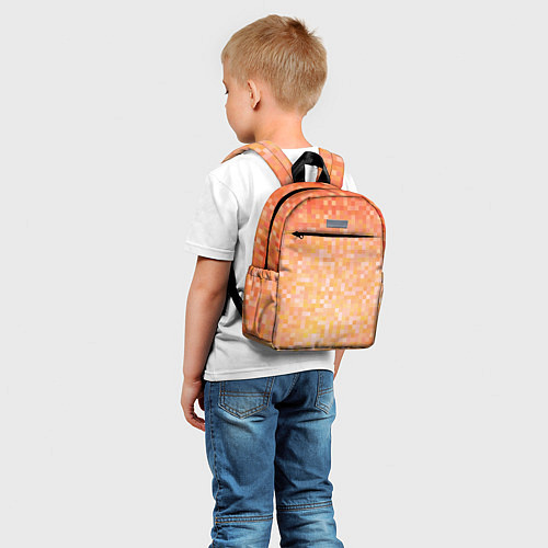 Детский рюкзак Оранжевая пиксель абстракция / 3D-принт – фото 5