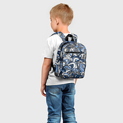 Детский рюкзак Синий камуфляж с щупальцами, цвет: 3D-принт — фото 2