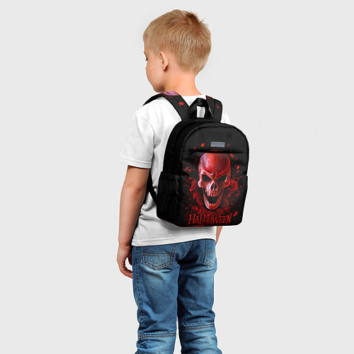 Детский рюкзак Красный череп в кровавых розах / 3D-принт – фото 5