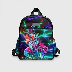 Детский рюкзак Неоновая ведьма с волком, цвет: 3D-принт