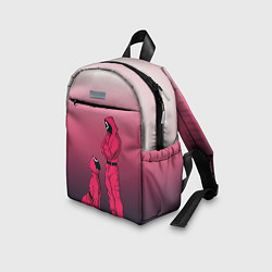 Детский рюкзак Стражи из игра в кальмара, подчинение круга квадра, цвет: 3D-принт — фото 2