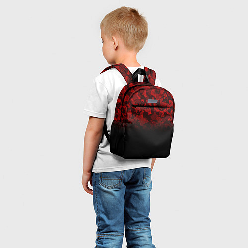 Детский рюкзак BLACK RED CAMO RED MILLITARY / 3D-принт – фото 5