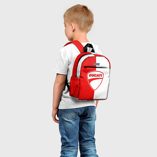 Детский рюкзак DUCATI WHITE RED STYLE LOGO / 3D-принт – фото 5