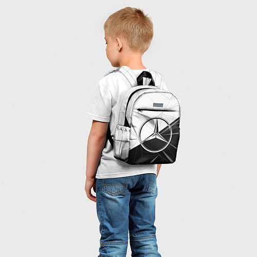 Детский рюкзак MERCEDES-BENZ МЕРСЕДЕС-БЕНЗ BLACK AND WHITE / 3D-принт – фото 5