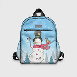 Детский рюкзак Снеговик в снежном дворике, цвет: 3D-принт