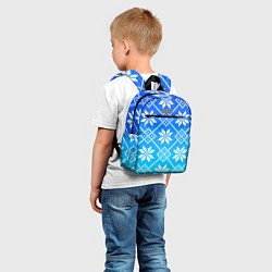 Детский рюкзак ЗИМНИЙ НОВОГОДНИЙ УЗОР СВИТЕР, цвет: 3D-принт — фото 2
