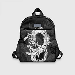 Детский рюкзак Белый Дракон Гранж White Dragon цвета 3D-принт — фото 1