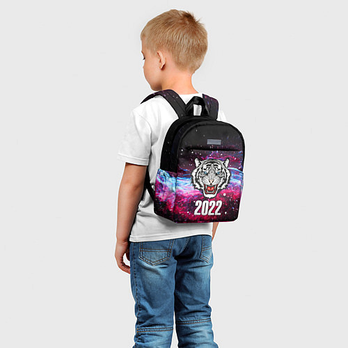 Детский рюкзак ЧЁРНЫЙ ТИГР НОВЫЙ ГОД 2022 GRAY TIGER NEW YEAR / 3D-принт – фото 5