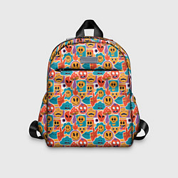 Детский рюкзак Психоделика Космос Смайлы, цвет: 3D-принт