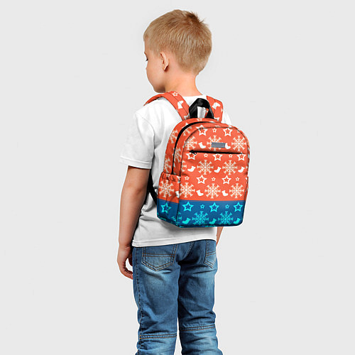 Детский рюкзак Новогодний узор / 3D-принт – фото 5