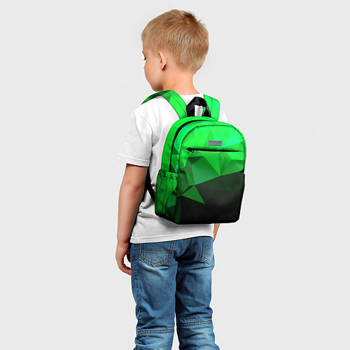 Детский рюкзак Изумрудный Зеленый Геометрия / 3D-принт – фото 5