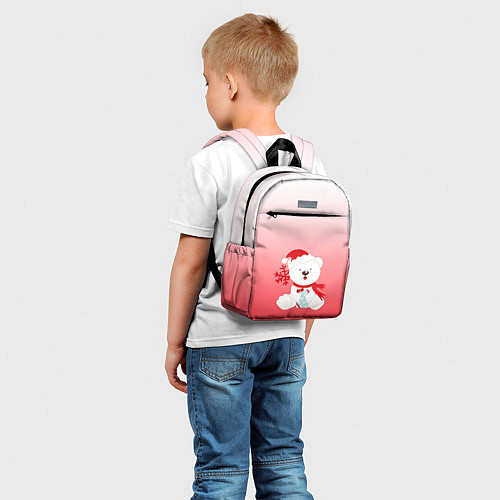 Детский рюкзак Белый мишка с подарком / 3D-принт – фото 5