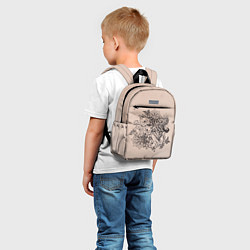 Детский рюкзак Татуировка тигра в цветах, цвет: 3D-принт — фото 2