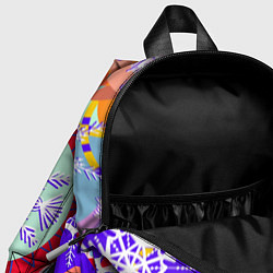 Детский рюкзак Яркий абстрактный зимний дизайн из снежинок, цвет: 3D-принт — фото 2